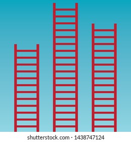 red ladder icon, competition concept- vector illustration