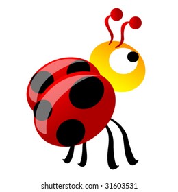 Red lady bug, vector illustration