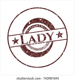 Red Lady grunge stamp