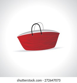 red lady hand bag vector illustration 