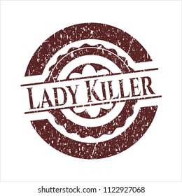 Red Lady Killer distress rubber grunge stamp