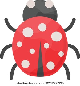 Red Ladybird Beetle Concept, Marybeetle Vector Icon Design, Autumn or Fall activities Symbol, Dry weather Sign, Temperate climates Elements Stock illustration