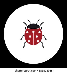 red ladybug animal symbol simple black icon eps10