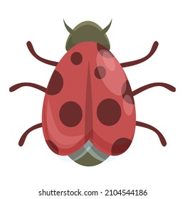 Red ladybug icon cartoon vector. Ladybird beetle. Lady bug