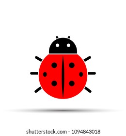 Red ladybug icon on a white background
