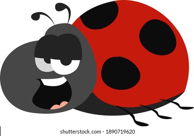 Red ladybug , illustration, vector on white background
