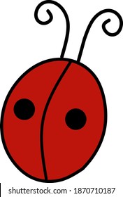 ladybug rojo en fondo blanco