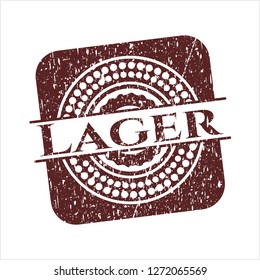 Red Lager distress with rubber seal texture