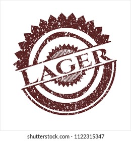 Red Lager distress rubber stamp