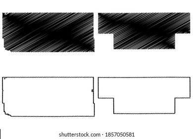 Red Lake And Swift County, Minnesota (U.S. County, United States Of America, USA, U.S., US) Map Vector Illustration, Scribble Sketch Map