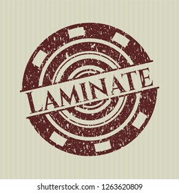 Red Laminate distressed rubber stamp with grunge texture