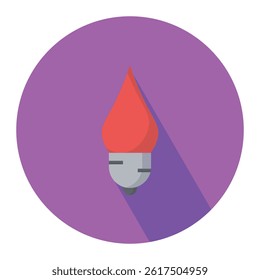 Red lamp flat icon vector design, small lightbulb symbol, Christmas decorations symbol element vector illustration. 