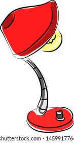 Lámpara roja, ilustración, vector sobre fondo blanco.