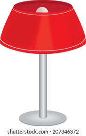 Red lamp with metal base vector isolated