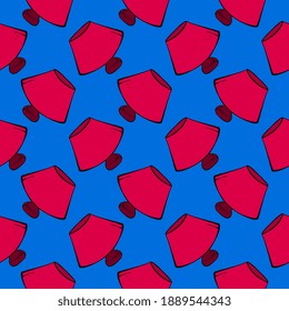 Red lamp , seamless pattern on a blue background.