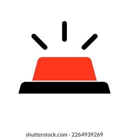 Red lamp. Warning or emergency lamp. Vector.