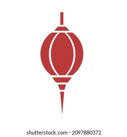 Red lantern icon vector with flat design