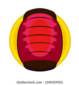 Red lantern logo icon. shining lantern