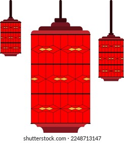 Red Lantern Ornament and Lamp for Happy Chinese New Year