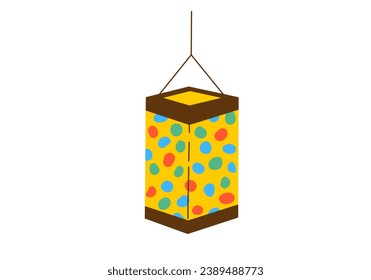 Red Lantern for Saint Martin day or Laternenumzug,traditional german and european light festival for children.Vector illustration on white background.