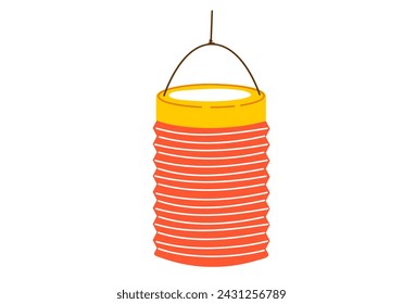 Red Lantern for Saint Martin day or Laternenumzug,traditional german and european light festival for children.Vector illustration on white background.
