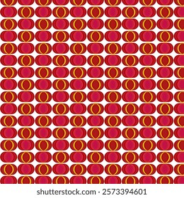 Red Lantern Seamless Pattern with Yellow Accents for Chinese New Year