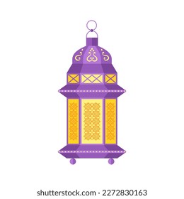 red lantern vintage icon with star moon Ramadan and Islamic Eid