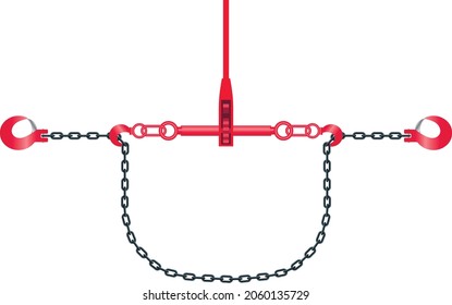 red lanyard with chain and ratchet 