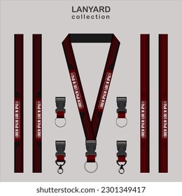 Red Lanyard Template Set para todas las empresas