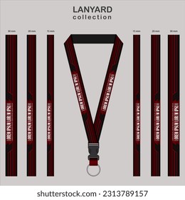 Red Lanyard Template Set for various sizes