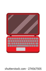 Red Laptop, Device Icon
