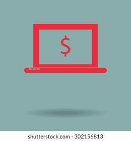 Red  Laptop Icon
