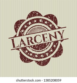 Red Larceny distressed grunge stamp