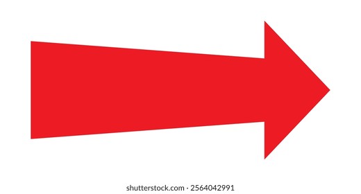 Red large arrow pointing right. Bold thine long arrow. Vector illustration. long arrow icon illustration.