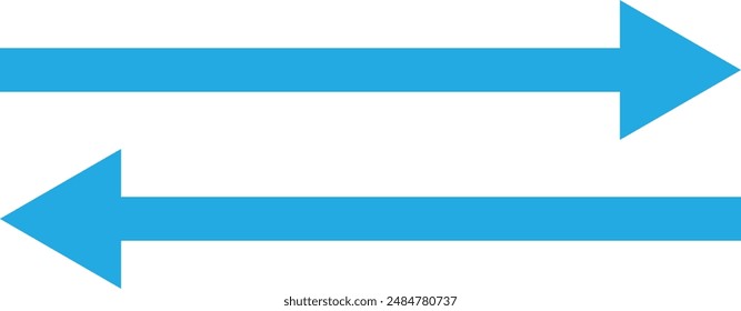 Red large forward or left pointing solid long arrow icon sketched as vector symbol. Long arrow vector icon.