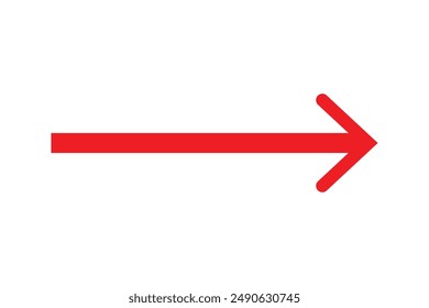 Red large forward or left pointing solid long arrow icon sketched as vector symbol ,Long arrows icon set. Vector set of trendy long arrows  flat style.Eps10.