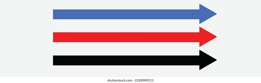 Red large forward or left pointing solid long arrow icon, Black arrow icon, long arrow icon sketched as vector symbol, eps 10