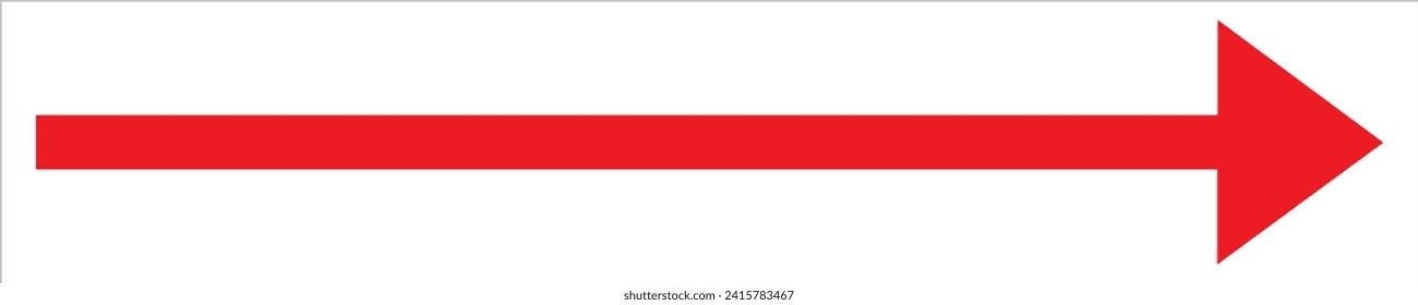 Red large forward or right pointing solid long arrow icon sketched as vector symbol. thick pointer vector icon isolated on white background.