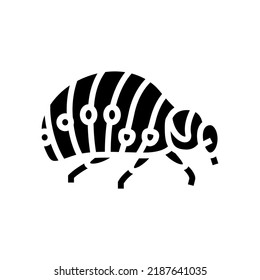 red larva colorado beetle glyph icon vector. red larva colorado beetle sign. isolated symbol illustration