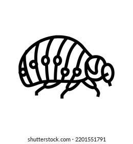 red larva colorado beetle line icon vector. red larva colorado beetle sign. isolated contour symbol black illustration