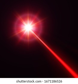 red laser beam. vector illustration
