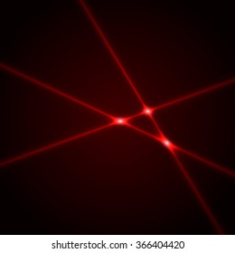 Red Laser Beams. Vector Illustration.