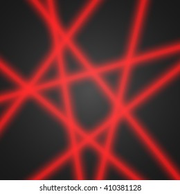 Red laser beams. Vector illustration.