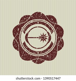 Red laser icon inside rubber stamp