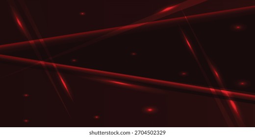 Fondo rojo de la raya de la luz del laser con el resplandor Abstractas oscuro y los haces diagonales