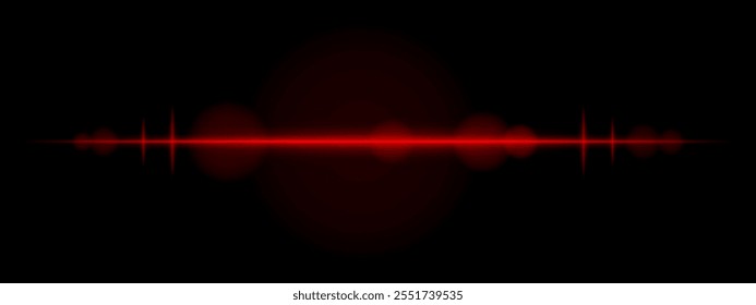 Ícone vermelho da linha laser. Fino brilho, iluminação vermelha intensa, efeito de feixe futurista, design de luz abstrata, pulso de energia, visual mínimo, decoração de iluminação moderna.