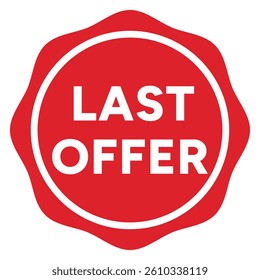 Red Last Offer isolated rubber stamp, sticker, sign vector illustration