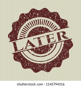 Red Later grunge stamp