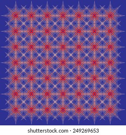 red lattice on blue background