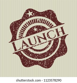 Red Launch distressed rubber grunge seal